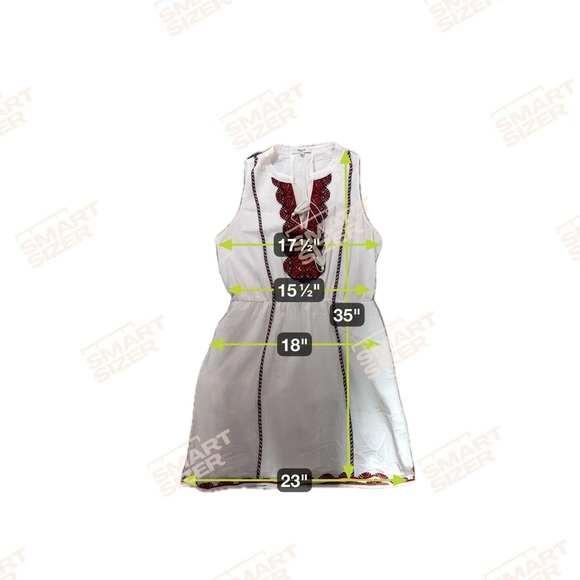 Madewell Embroidered sleeveless White Dress with Red Accents Size 10 - Picture 7 of 10